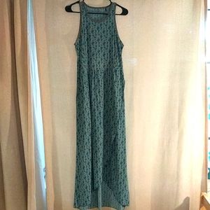 Teal geometric dry fit dress